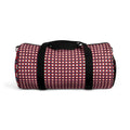 Red Plaid Check Duffel Bag – Retro Grid Pattern Travel Gym Bag