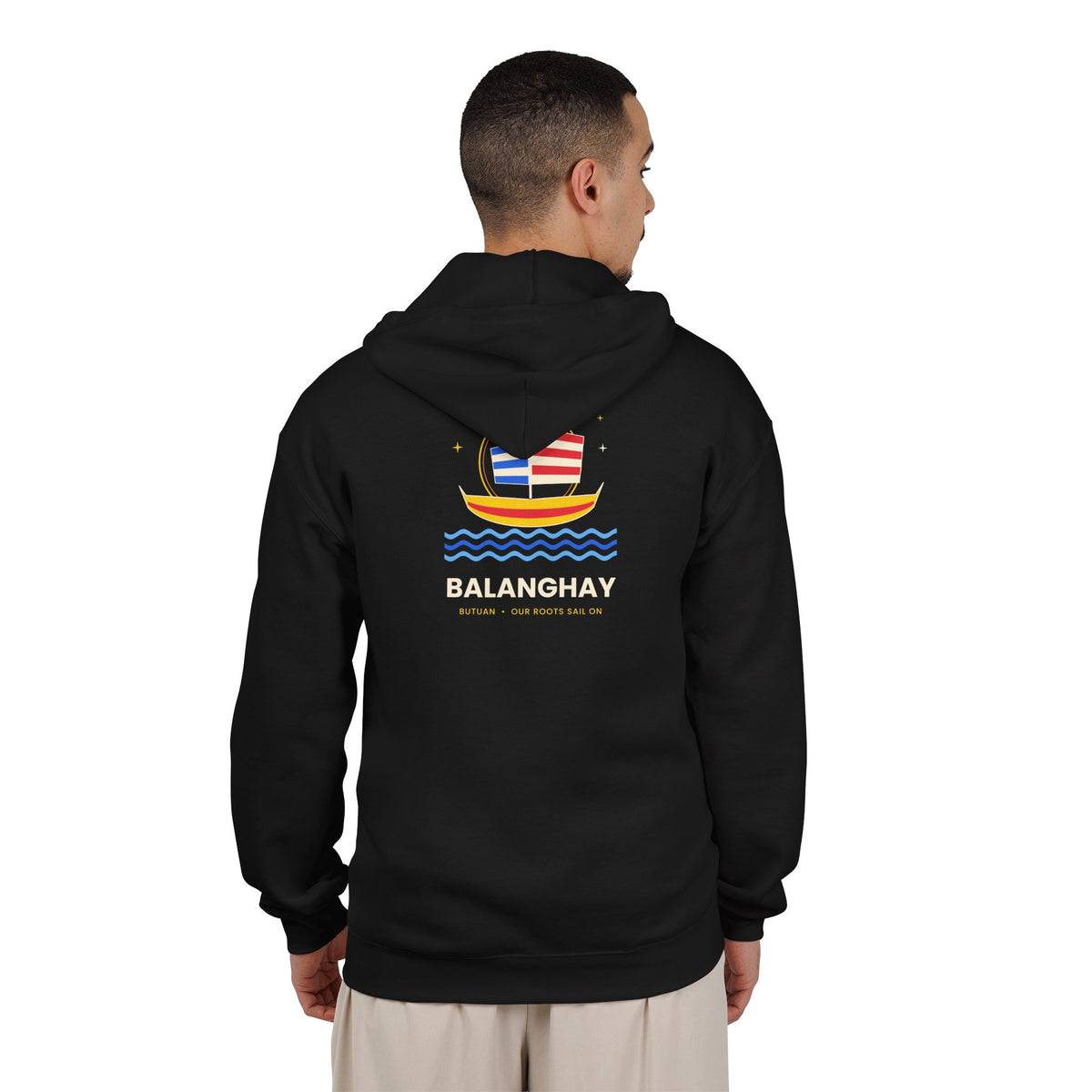 Boat Waves Zip Hoodie — "Balanohay" Nautical Graphic Zip-Up