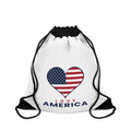 Love America Heart Drawstring Bag